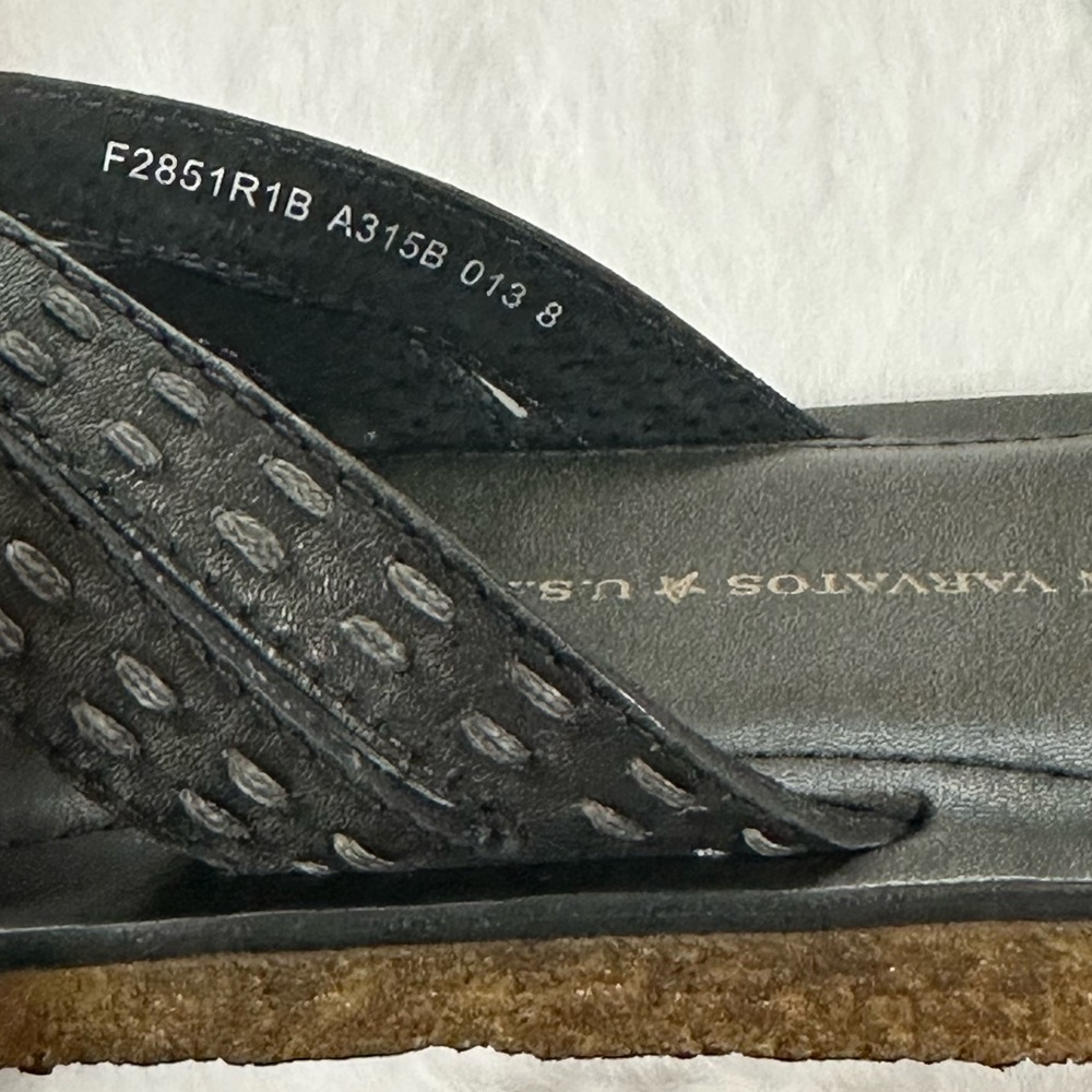 John Varvatos Thong Sandals Star USA Tobago Stitched Leather Slip Ons Slides Box - Picture 13 of 15